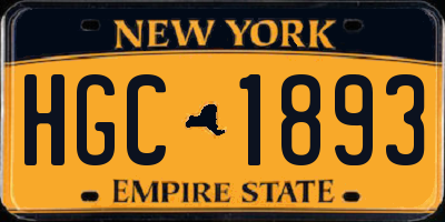 NY license plate HGC1893