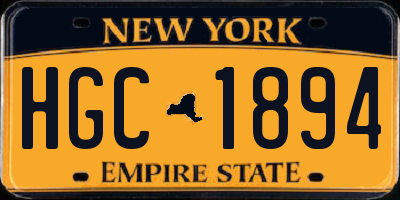 NY license plate HGC1894