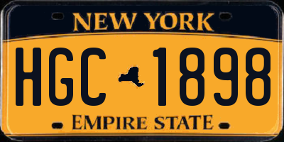 NY license plate HGC1898