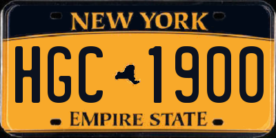 NY license plate HGC1900