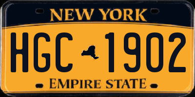 NY license plate HGC1902