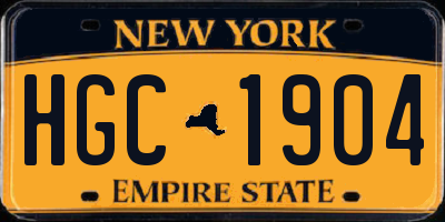 NY license plate HGC1904