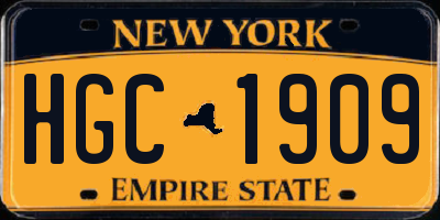 NY license plate HGC1909
