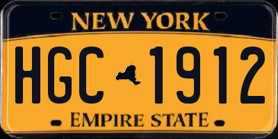 NY license plate HGC1912