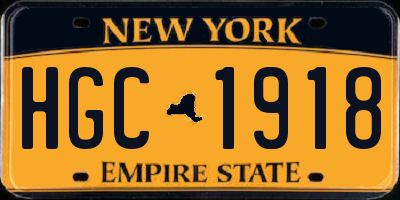 NY license plate HGC1918