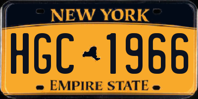 NY license plate HGC1966