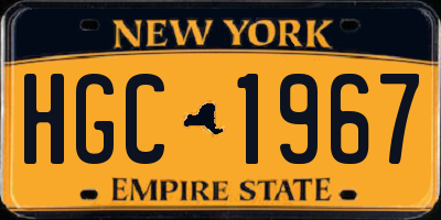 NY license plate HGC1967