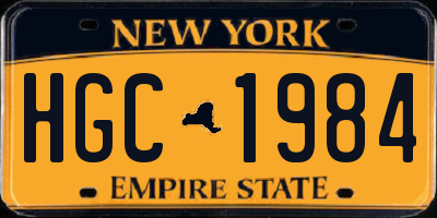NY license plate HGC1984