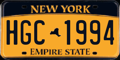 NY license plate HGC1994