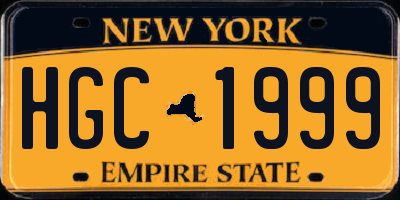 NY license plate HGC1999