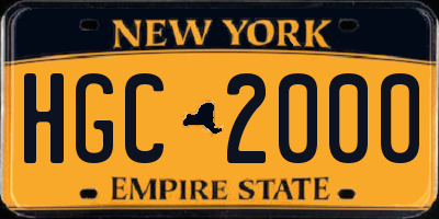 NY license plate HGC2000