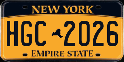 NY license plate HGC2026