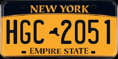 NY license plate HGC2051