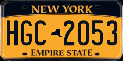 NY license plate HGC2053