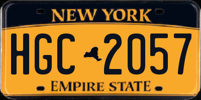 NY license plate HGC2057