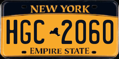 NY license plate HGC2060