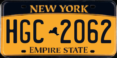 NY license plate HGC2062