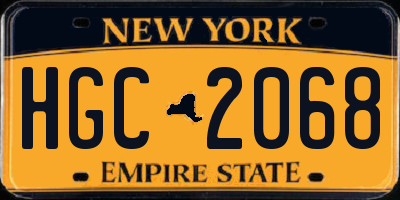NY license plate HGC2068