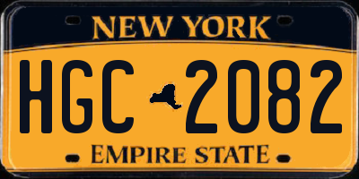 NY license plate HGC2082