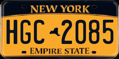 NY license plate HGC2085