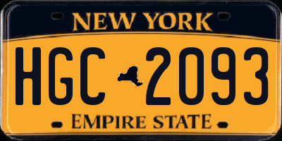 NY license plate HGC2093