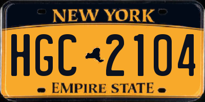 NY license plate HGC2104