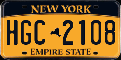 NY license plate HGC2108