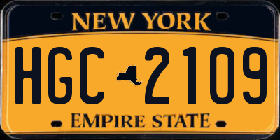 NY license plate HGC2109