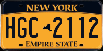 NY license plate HGC2112