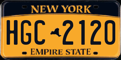 NY license plate HGC2120