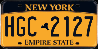 NY license plate HGC2127