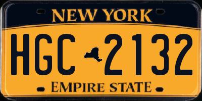 NY license plate HGC2132
