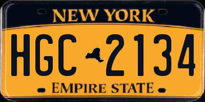 NY license plate HGC2134