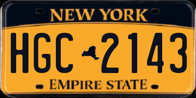 NY license plate HGC2143
