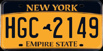 NY license plate HGC2149