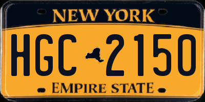 NY license plate HGC2150