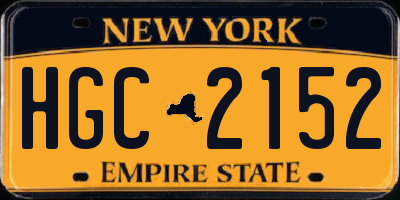 NY license plate HGC2152