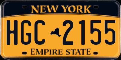 NY license plate HGC2155