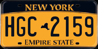 NY license plate HGC2159