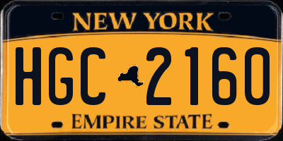 NY license plate HGC2160