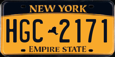 NY license plate HGC2171