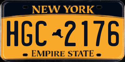 NY license plate HGC2176