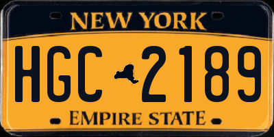 NY license plate HGC2189