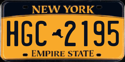 NY license plate HGC2195