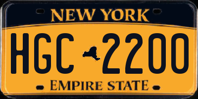 NY license plate HGC2200