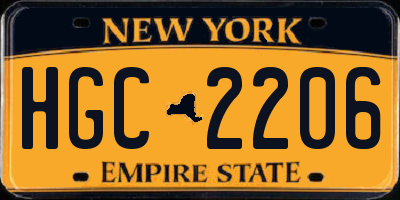 NY license plate HGC2206
