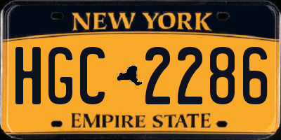 NY license plate HGC2286