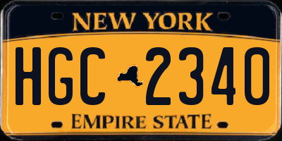 NY license plate HGC2340