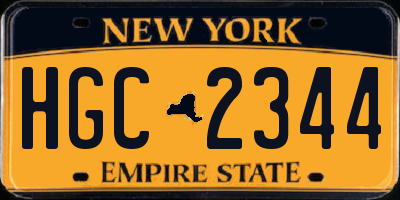 NY license plate HGC2344