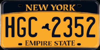 NY license plate HGC2352